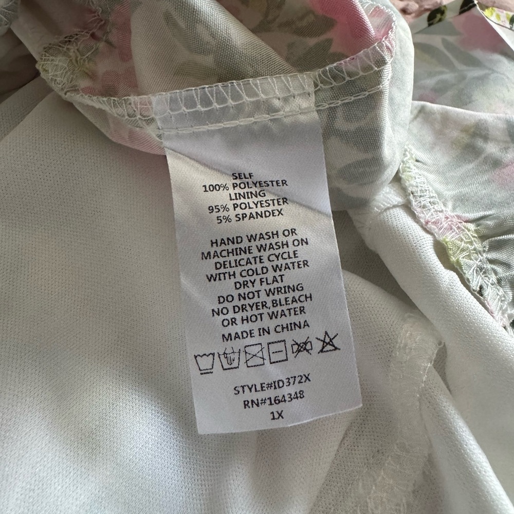 NWOT First Love Pink and Green Floral Mini - Picture 6 of 6